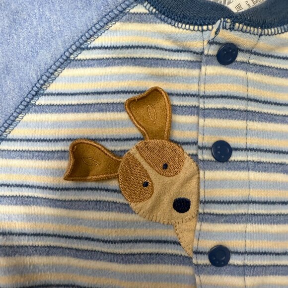 Carter's Dog Gone Cute Striped Footed Sleeper Infant Baby 0-3 months - Picture 3 of 4